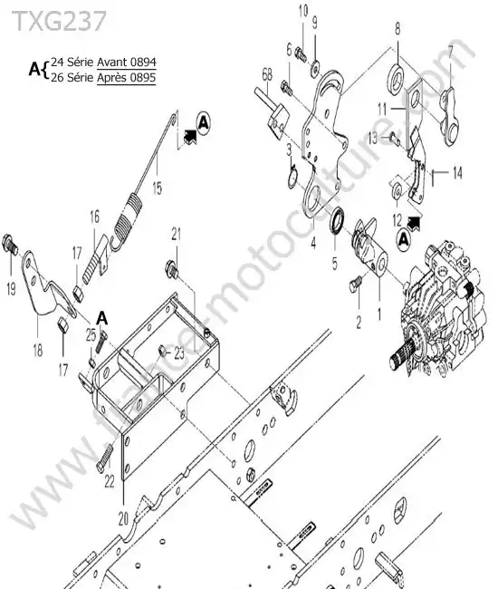Commande avancement ISEKI TXG237
