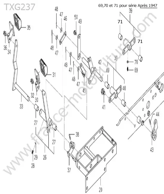 Pedale avancement ISEKI TXG237