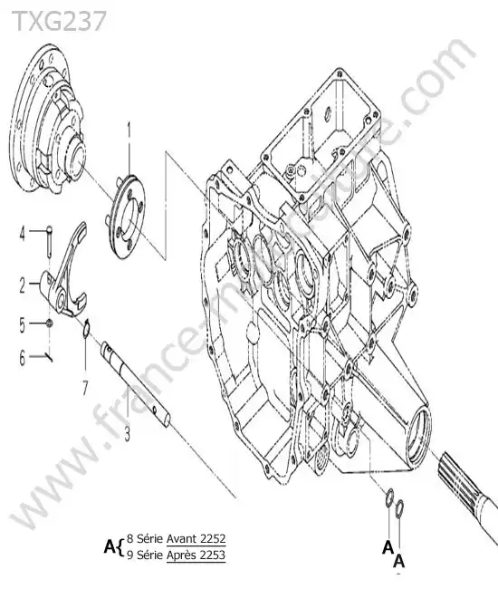 Fourchette blocage differentiel ISEKI TXG237