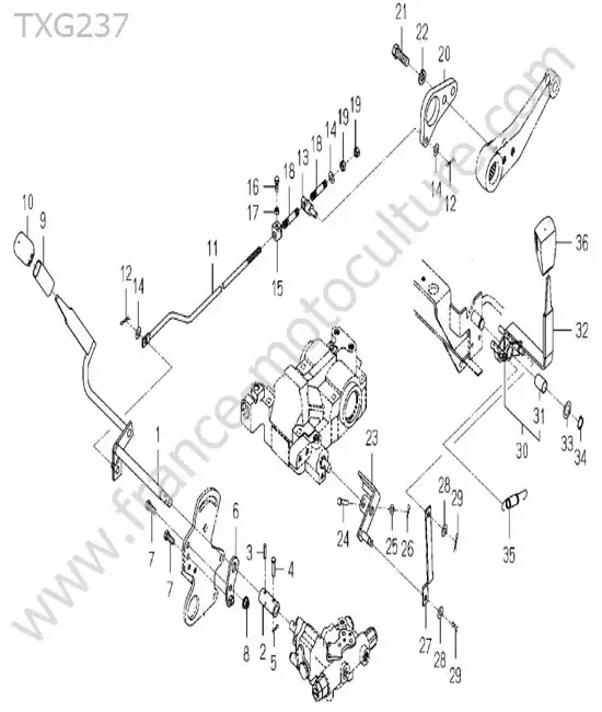 Manette de relevage ISEKI TXG237
