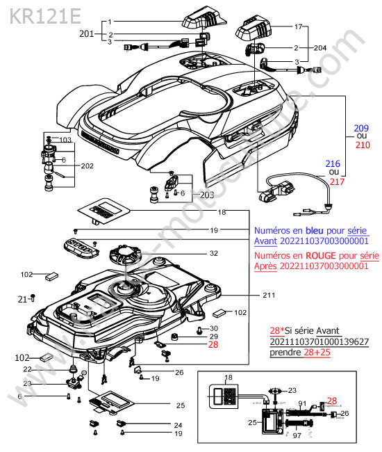 KRESS - KR121E : Chassis superieur / coque