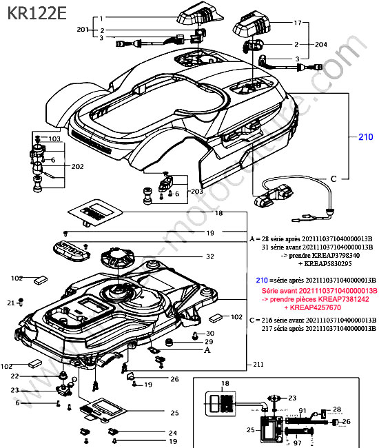 KRESS - KR122E : Capot / clavier / ecran