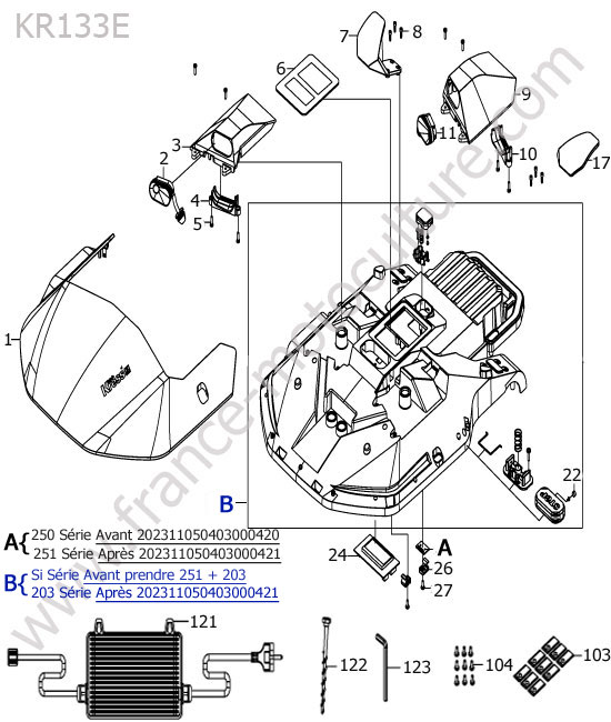 KRESS - KR133E : Carter / capteur / ecran