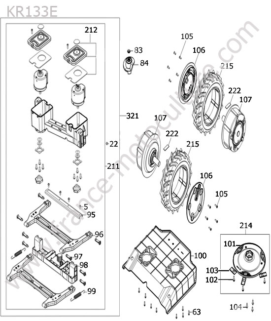 KRESS - KR133E : Moteur roues / coupe