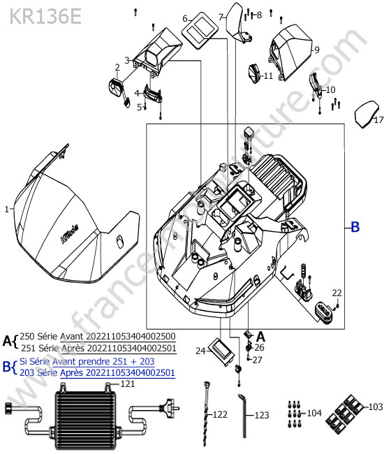 KRESS - KR136E : Capot / capteur ultrason
