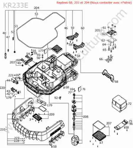 KRESS - KR233E : Chassis inferieur