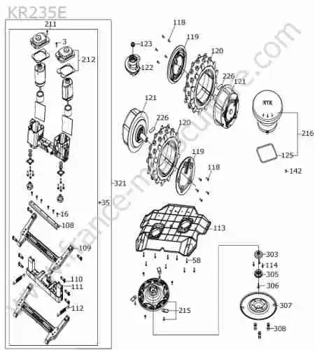 KRESS - KR235E : Rtk / moteur coupe / roues