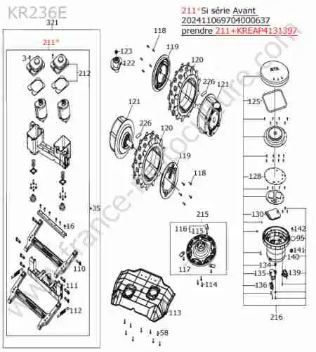 KRESS - KR236E : Rtk / moteur coupe / roue