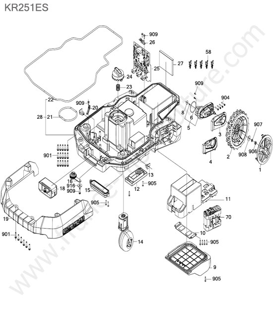 KRESS - KR251ES : Batterie / moteur roue
