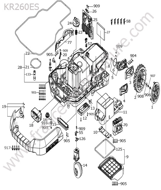 KRESS - KR260ES : Batterie / moteur roues