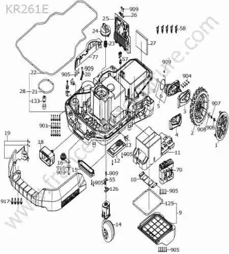 KRESS - KR261E : Batterie / roues