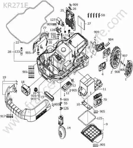 KRESS - KR271E : Batterie / roues