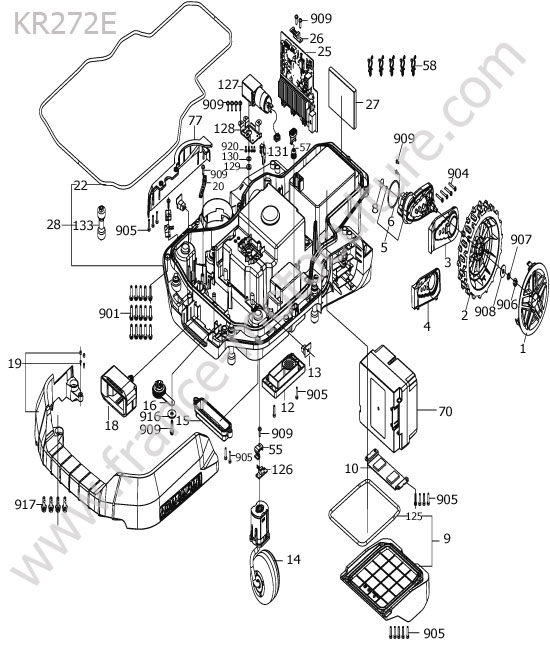 KRESS - KR272E : Batterie / moteur roue