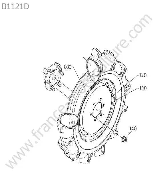 Roue avant (4.50-10) KUBOTA B1121