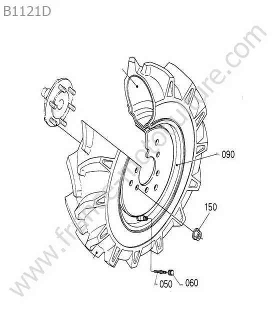 Roue avant (5-12) KUBOTA B1121