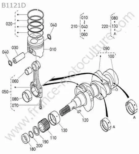 KUBOTA - B1121 : Piston / vilebrequin