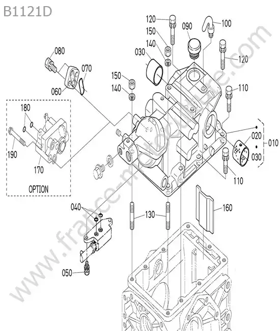 Culasse relevage KUBOTA B1121
