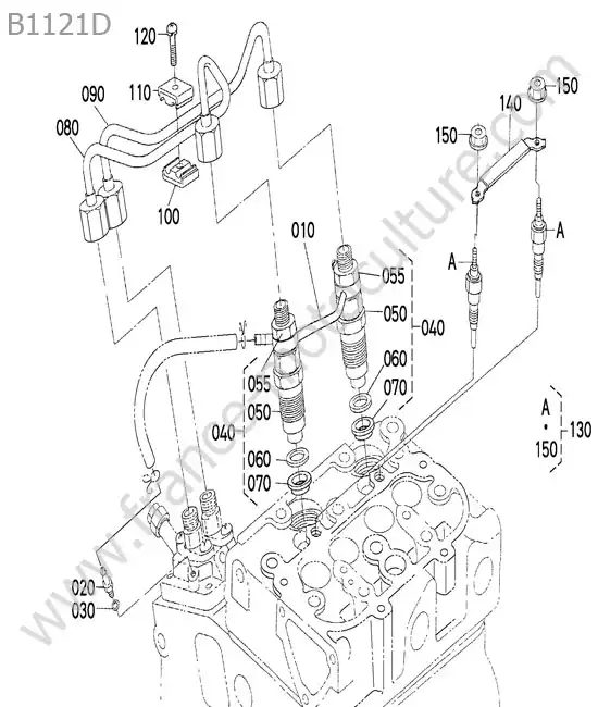 Injecteurs et bougies KUBOTA B1121