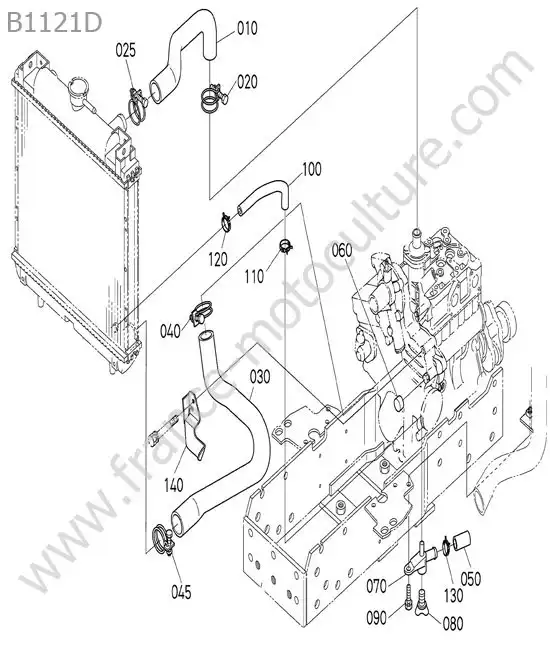 Durite refroidissement KUBOTA B1121