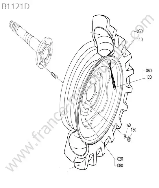 Roue arriere (7-16) KUBOTA B1121