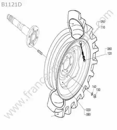 KUBOTA - B1121 : Roue arriere (7-16)