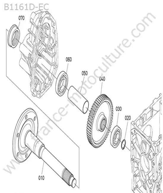 Essieu arriere droit KUBOTA B1161