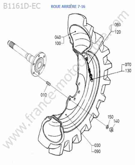 KUBOTA - B1161 : Roue arriere (7-16)