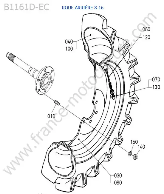 Roue arriere (8-16) KUBOTA B1161