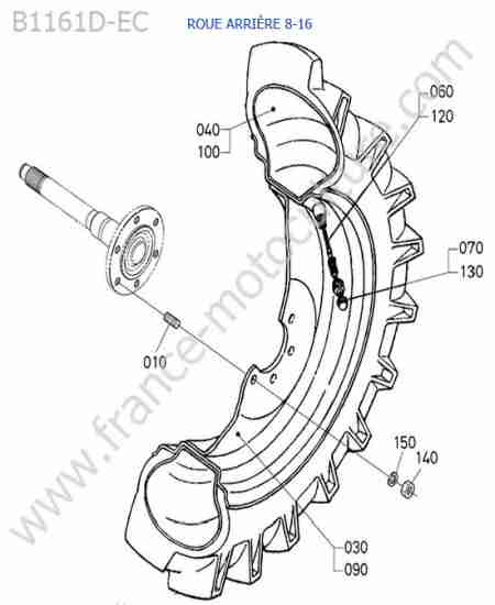 KUBOTA - B1161 : Roue arriere (8-16)
