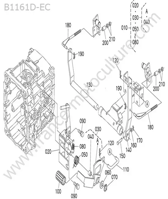 Levier frein stationnement KUBOTA B1161
