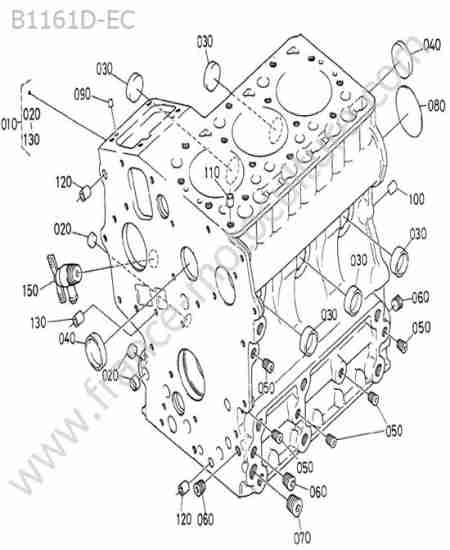 KUBOTA - B1161 : Bloc moteur