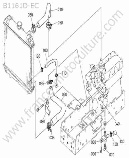 KUBOTA - B1161 : Durites radiateur