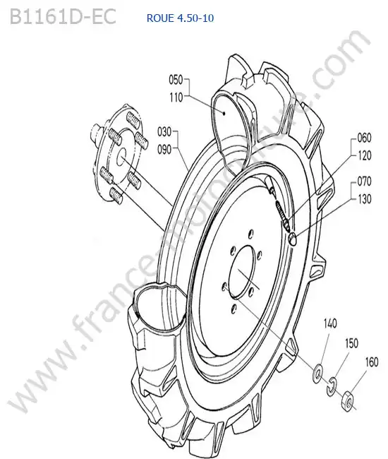 Roue avant (4.50-10) KUBOTA B1161