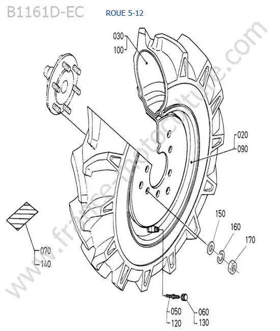 Roue avant (5-12) KUBOTA B1161