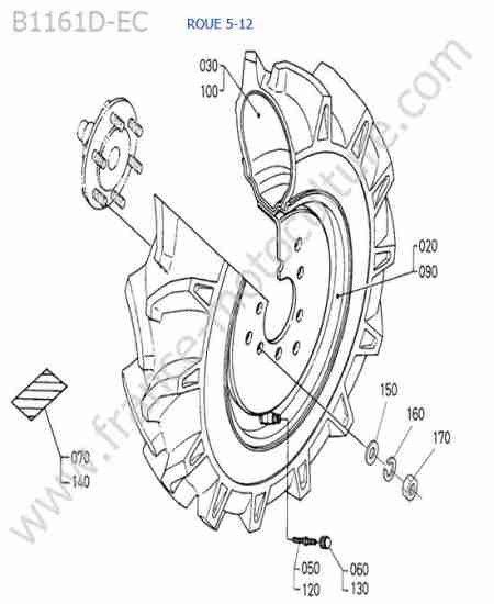 KUBOTA - B1161 : Roue avant (5-12)