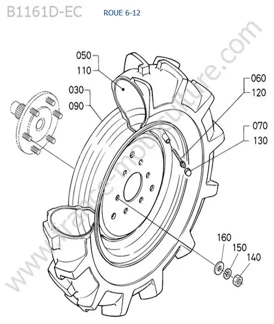 Roue avant (6-12) KUBOTA B1161