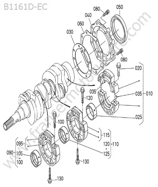 Palier vilebrequin KUBOTA B1161