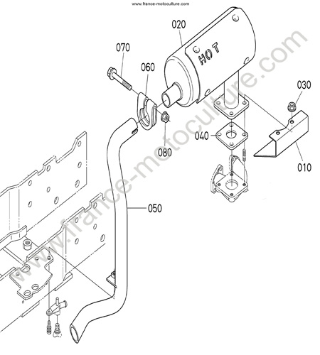 Echappement KUBOTA B1220