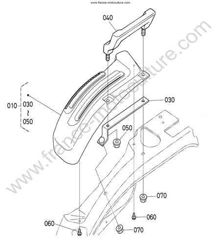 Guide levier gauche KUBOTA B1220