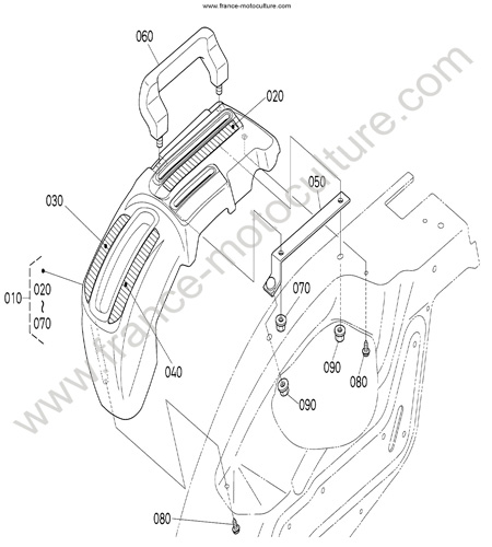 Guide levier droit KUBOTA B1220