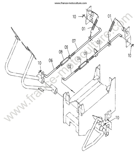 Commande freins KUBOTA B1410