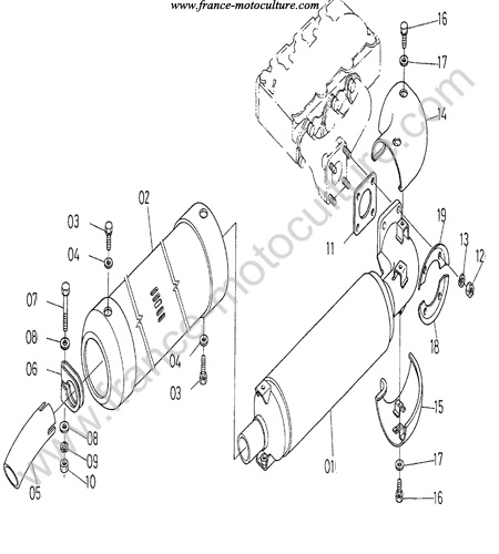 Echappement KUBOTA B1550