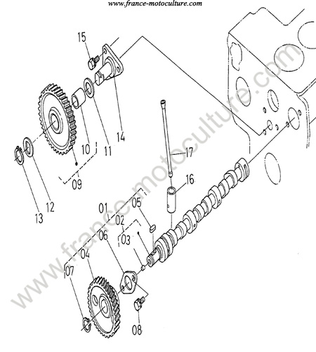 Arbre a cames KUBOTA B1550