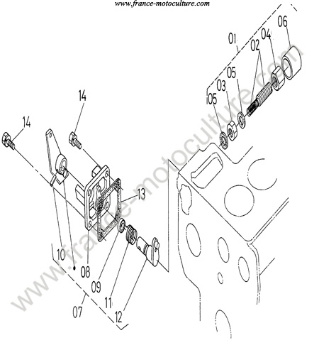 Levier arret moteur KUBOTA B1550