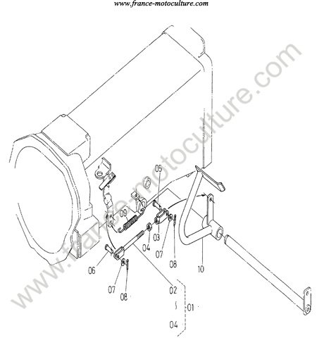 Commande embrayage KUBOTA B1550