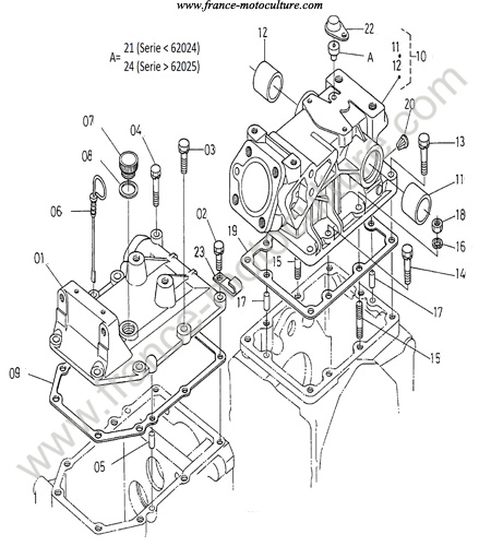 Haut carter transmission KUBOTA B1550