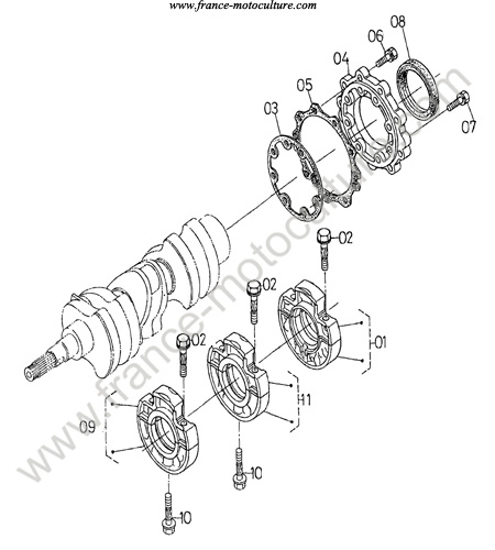 Paliers vilebrequin KUBOTA B1550