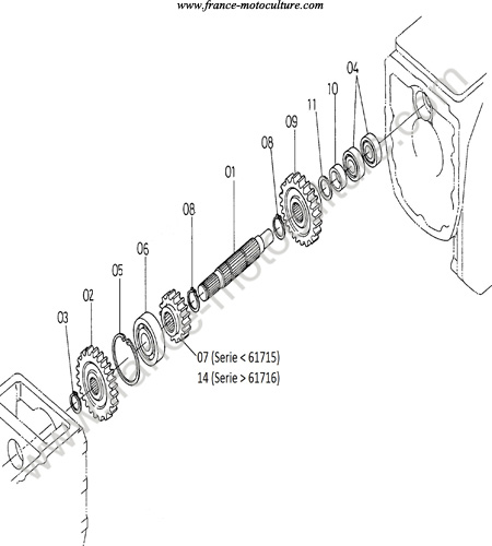 Arbre transmission 4 KUBOTA B1550