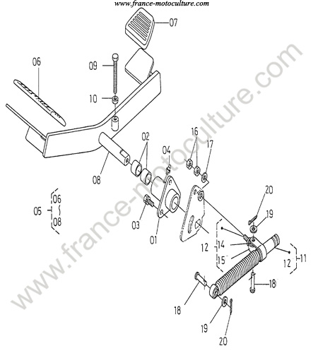 Pedale commande KUBOTA B1550