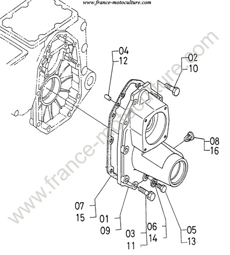 Carter axe arriere KUBOTA B1550